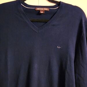 Michael Kors Navy V-Neck Sweater Men's medium